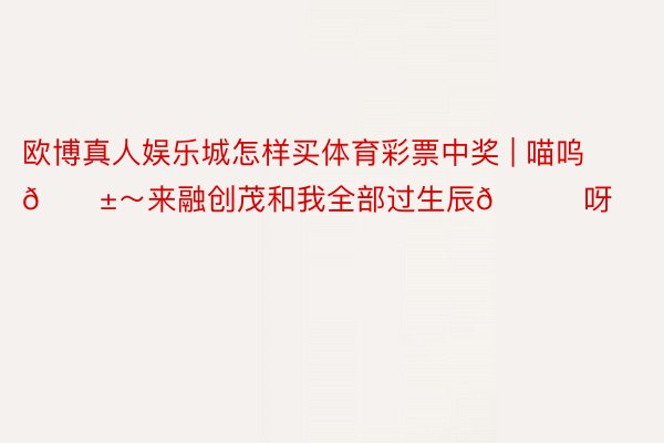 欧博真人娱乐城怎样买体育彩票中奖 | 喵呜🐱~来融创茂和我全部过生辰🎂呀‼️