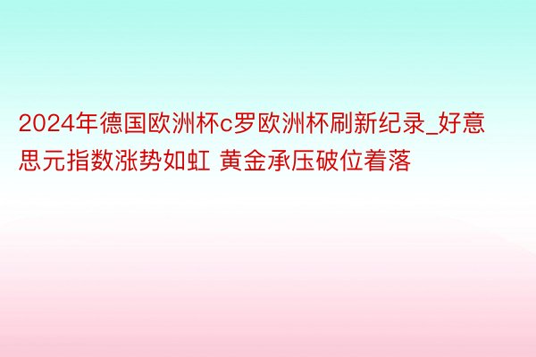 2024年德国欧洲杯c罗欧洲杯刷新纪录_好意思元指数涨势如虹 黄金承压破位着落